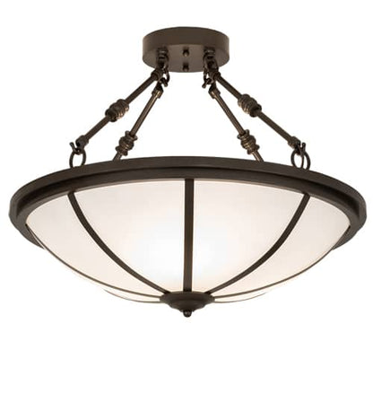 Commerce 3 Light 20" Wide Semi-Flush Bowl Ceiling Fixture