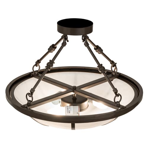 Commerce 3 Light 20" Wide Semi-Flush Bowl Ceiling Fixture