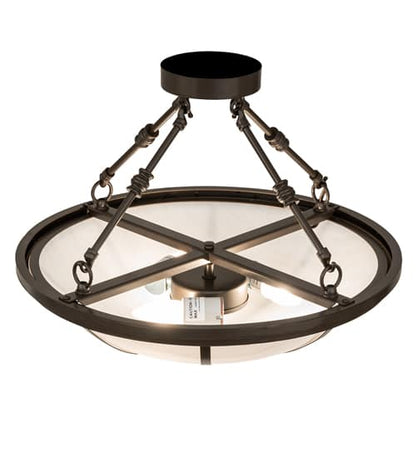 Commerce 3 Light 20" Wide Semi-Flush Bowl Ceiling Fixture