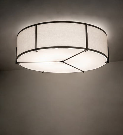 Cilindro Structure 12 Light 60" Wide Semi-Flush Drum Ceiling Fixture