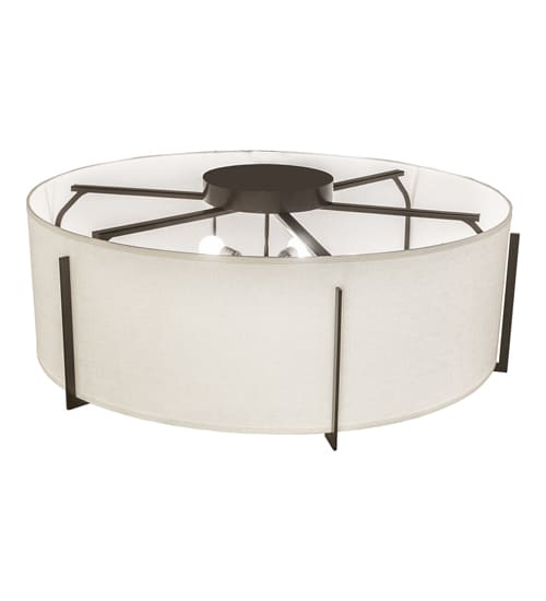 Cilindro Structure 6 Light 42" Wide Semi-Flush Drum Ceiling Fixture