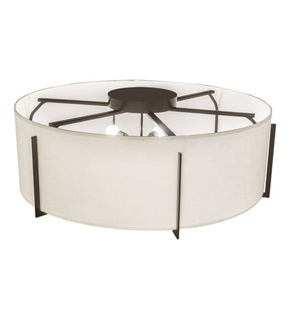 Cilindro Structure 6 Light 42" Wide Semi-Flush Drum Ceiling Fixture