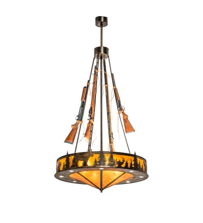 8 Light 48" Wide Abstract Pendant