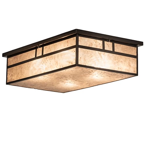 Hyde Park Double Bar Mission 4 Light 36" Wide Flush Mount Ceiling Fixture