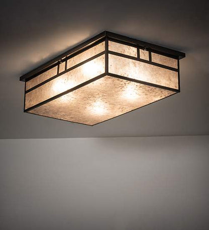 Hyde Park Double Bar Mission 4 Light 36" Wide Flush Mount Ceiling Fixture