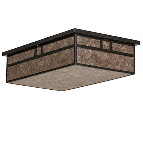 Hyde Park Double Bar Mission 4 Light 36" Wide Flush Mount Ceiling Fixture