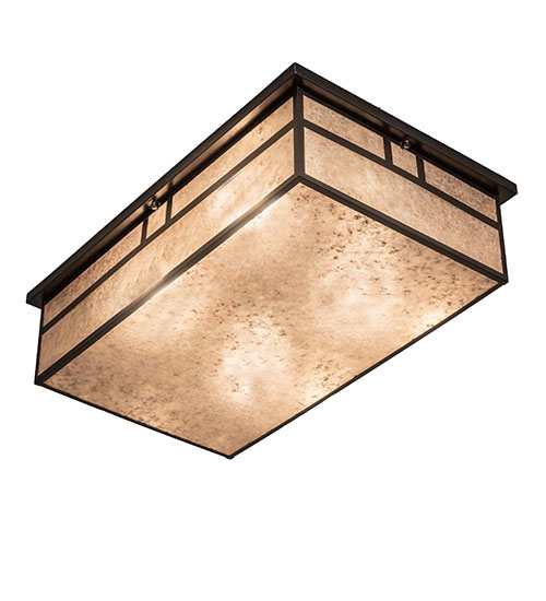 Hyde Park Double Bar Mission 4 Light 36" Wide Flush Mount Ceiling Fixture