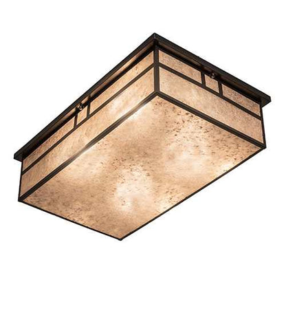 Hyde Park Double Bar Mission 4 Light 36" Wide Flush Mount Ceiling Fixture