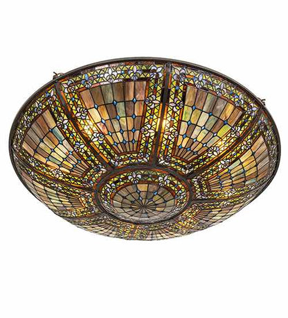 Fleur-de-lis 8 Light 40" Wide Semi-Flush Bowl Ceiling Fixture - Mahogany Bronze Finish