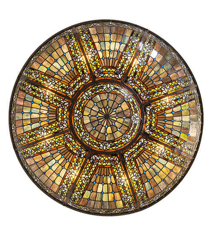 Fleur-de-lis 8 Light 40" Wide Semi-Flush Bowl Ceiling Fixture - Mahogany Bronze Finish