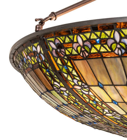 Fleur-de-lis 8 Light 40" Wide Semi-Flush Bowl Ceiling Fixture - Mahogany Bronze Finish