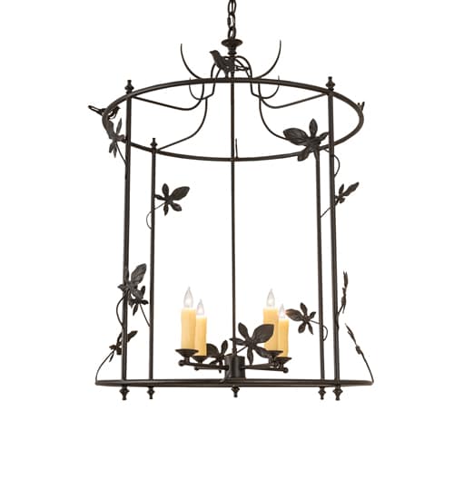 4 Light 25" Wide Taper Candle Pendant
