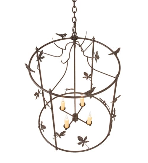 4 Light 25" Wide Taper Candle Pendant