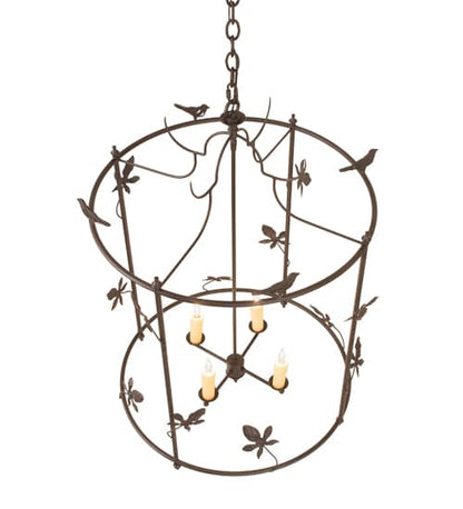4 Light 25" Wide Taper Candle Pendant