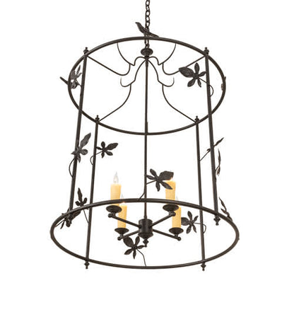 4 Light 25" Wide Taper Candle Pendant