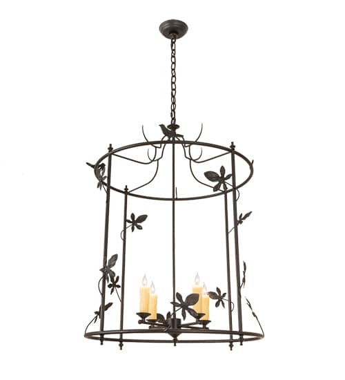 4 Light 25" Wide Taper Candle Pendant