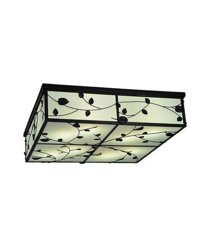 Ivy 8 Light 51" Wide Flush Mount Square Ceiling Fixture - Textured Black Finish - Medium Bulb Base