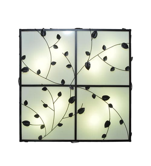 Ivy 8 Light 51" Wide Flush Mount Square Ceiling Fixture - Textured Black Finish - Medium Bulb Base