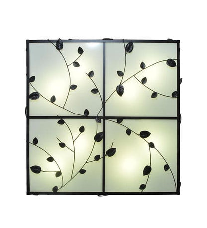 Ivy 8 Light 51" Wide Flush Mount Square Ceiling Fixture - Textured Black Finish - Medium Bulb Base