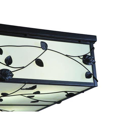 Ivy 8 Light 51" Wide Flush Mount Square Ceiling Fixture - Textured Black Finish - Medium Bulb Base