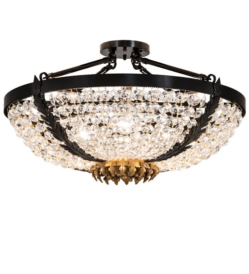 Chrisanne 3 Light 24" Wide Semi-Flush Bowl Ceiling Fixture