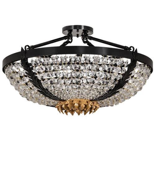 Chrisanne 3 Light 24" Wide Semi-Flush Bowl Ceiling Fixture