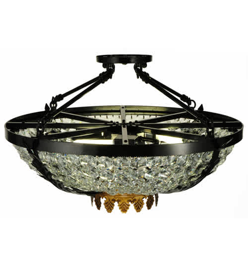 Chrisanne 3 Light 24" Wide Semi-Flush Bowl Ceiling Fixture