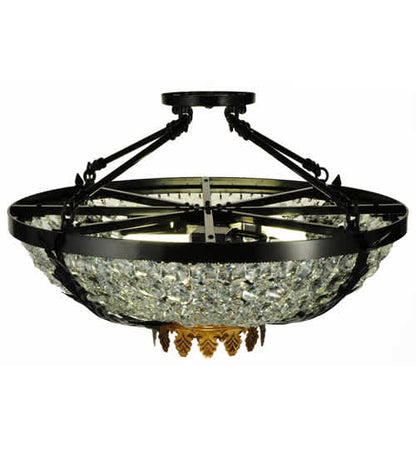 Chrisanne 3 Light 24" Wide Semi-Flush Bowl Ceiling Fixture