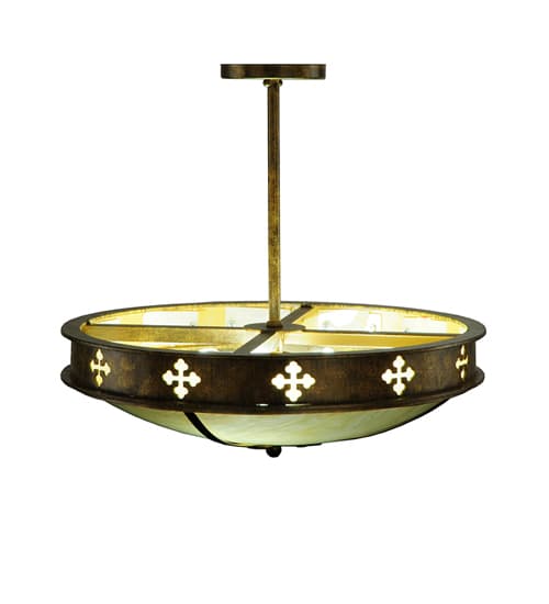Byzantine 3 Light 20" Wide Semi-Flush Bowl Ceiling Fixture