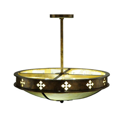 Byzantine 3 Light 20" Wide Semi-Flush Bowl Ceiling Fixture