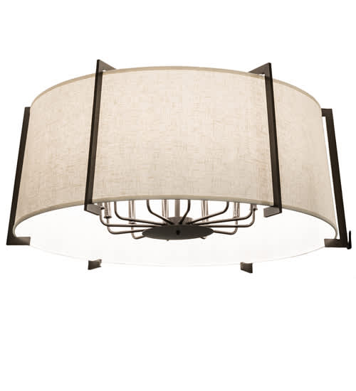 Cilindro Structure 12 Light 40" Wide Semi-Flush Drum Ceiling Fixture