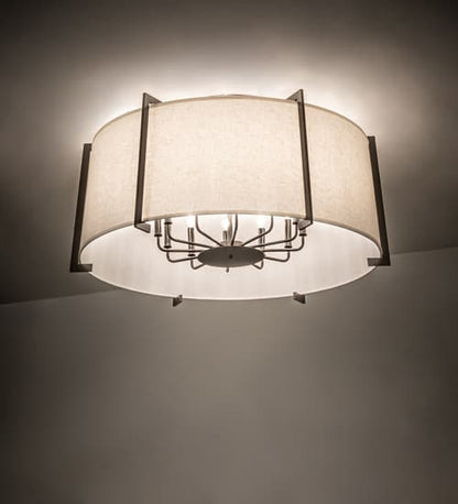 Cilindro Structure 12 Light 40" Wide Semi-Flush Drum Ceiling Fixture