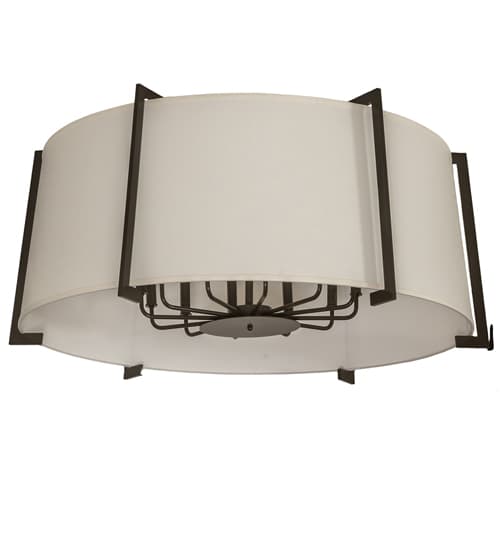 Cilindro Structure 12 Light 40" Wide Semi-Flush Drum Ceiling Fixture