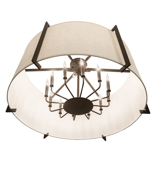 Cilindro Structure 12 Light 40" Wide Semi-Flush Drum Ceiling Fixture