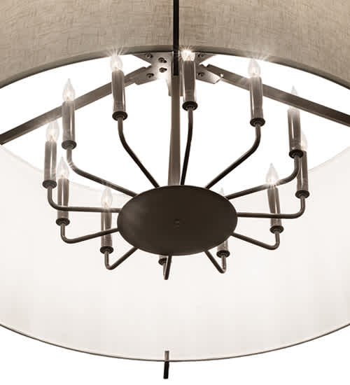 Cilindro Structure 12 Light 40" Wide Semi-Flush Drum Ceiling Fixture