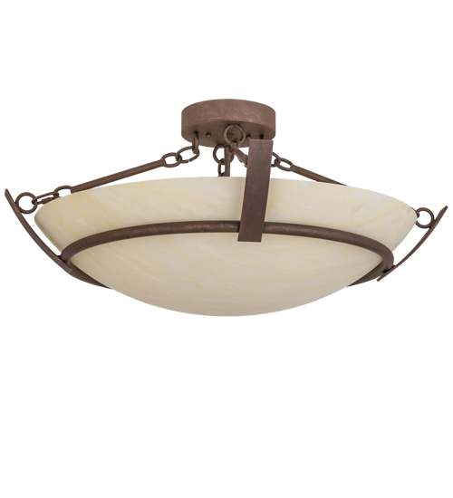 Covina 4 Light 30" Wide Semi-Flush Bowl Ceiling Fixture