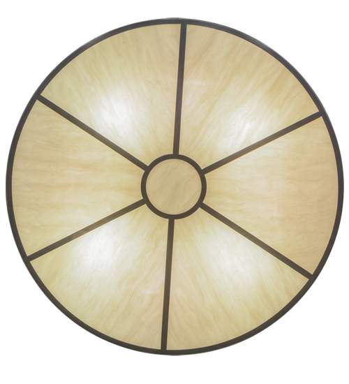Cilindro 8 Light 48" Wide Semi-Flush Drum Ceiling Fixture with Natural Beige Shade - Nickel Finish