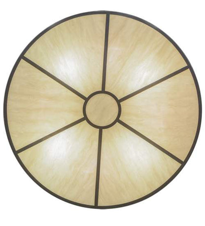 Cilindro 8 Light 48" Wide Semi-Flush Drum Ceiling Fixture with Natural Beige Shade - Nickel Finish