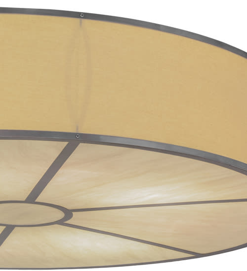 Cilindro 8 Light 48" Wide Semi-Flush Drum Ceiling Fixture with Natural Beige Shade - Nickel Finish