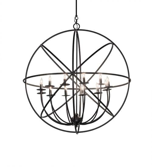 Atom Enerjisi 12 Light 36" Wide Taper Candle Globe Chandelier