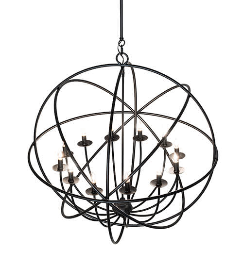 Atom Enerjisi 12 Light 36" Wide Taper Candle Globe Chandelier