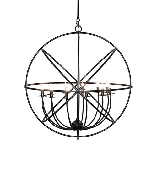 Atom Enerjisi 12 Light 36" Wide Taper Candle Globe Chandelier