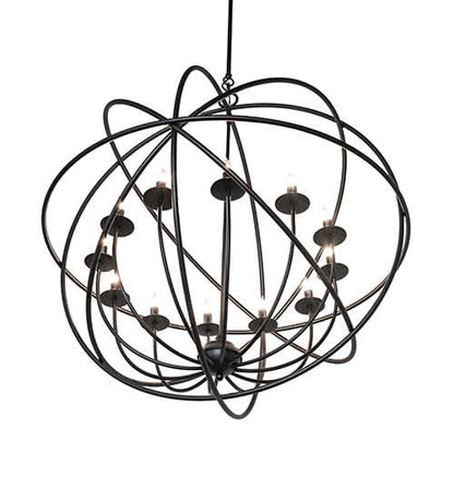 Atom Enerjisi 12 Light 36" Wide Taper Candle Globe Chandelier