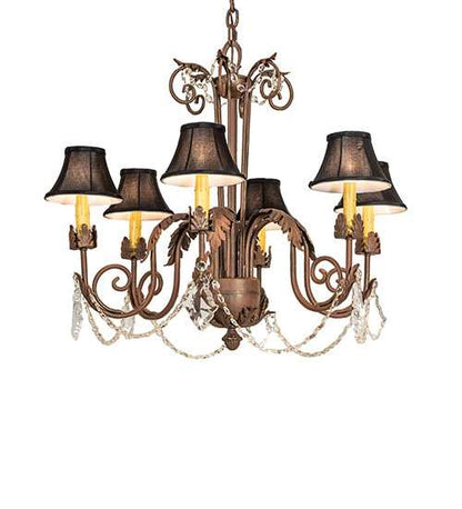Lindsay 6 Light 30" Wide Crystal Chandelier