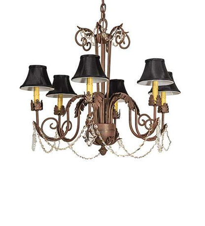 Lindsay 6 Light 30" Wide Crystal Chandelier