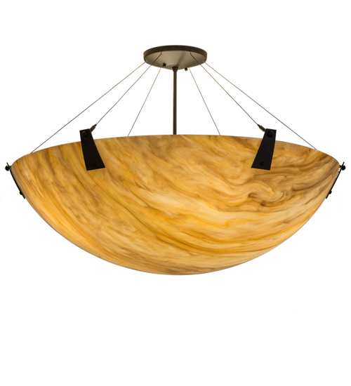 Araneta 4 Light 37" Wide Semi-Flush Bowl Ceiling Fixture - Oil Rubbed Bronze Finish - Medium Bulb Base