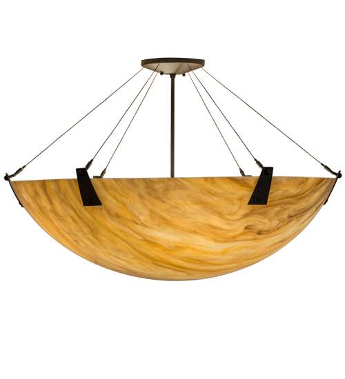 Araneta 4 Light 37" Wide Semi-Flush Bowl Ceiling Fixture - Oil Rubbed Bronze Finish - Medium Bulb Base