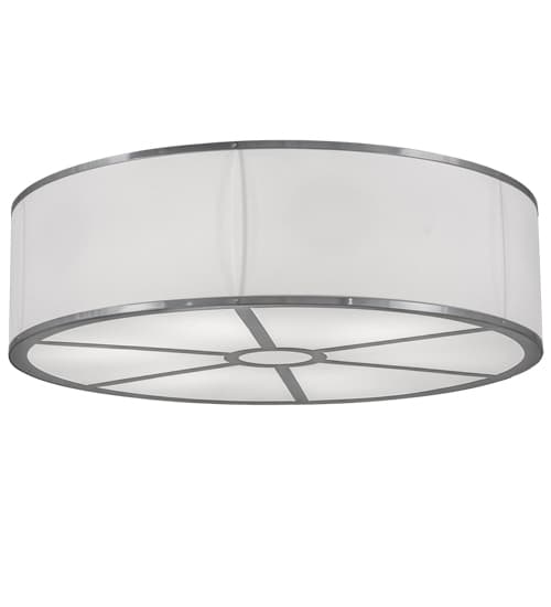 Cilindro 6 Light 36" Wide Semi-Flush Drum Ceiling Fixture - Chrome Finish - Medium Bulb Base
