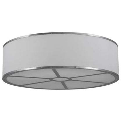 Cilindro 6 Light 36" Wide Semi-Flush Drum Ceiling Fixture - Chrome Finish - Medium Bulb Base