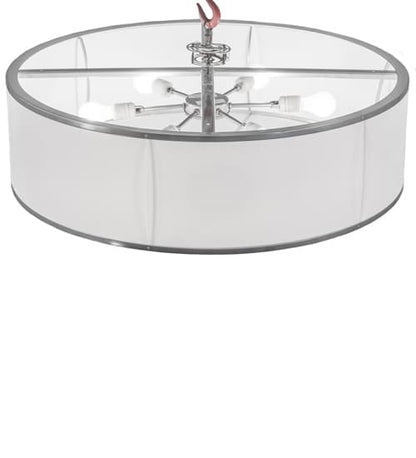 Cilindro 6 Light 36" Wide Semi-Flush Drum Ceiling Fixture - Chrome Finish - Medium Bulb Base